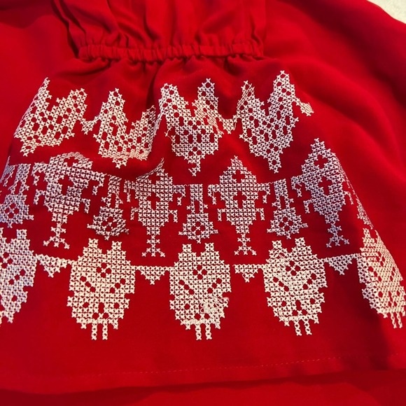 NWT Banjara Off Shoulder Bell Sleeve Red Top Blouse. Size Small - Picture 5 of 11